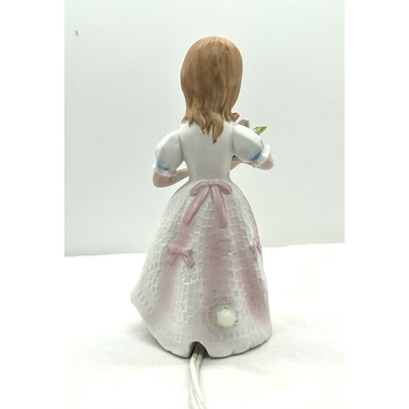 Porcelain Girl in Dress‎ Night Light Lamp With Bouquet Of Flowers Japan GAR-G4 - Picture 4 of 7
